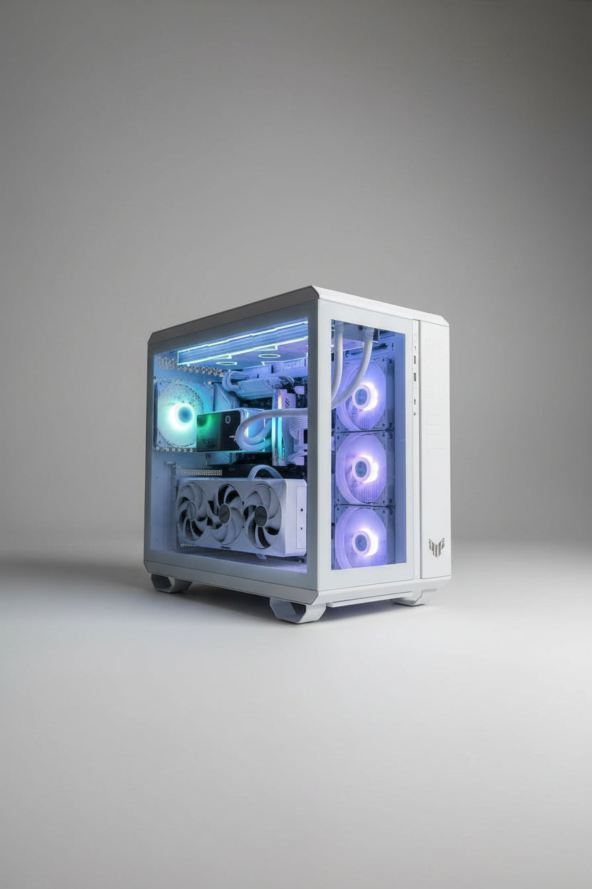 Premium White Gaming PC AMD Ryzen 7 9800X3D | RTX 5070 Ti | 32GB DDR5 | Visas Baltas