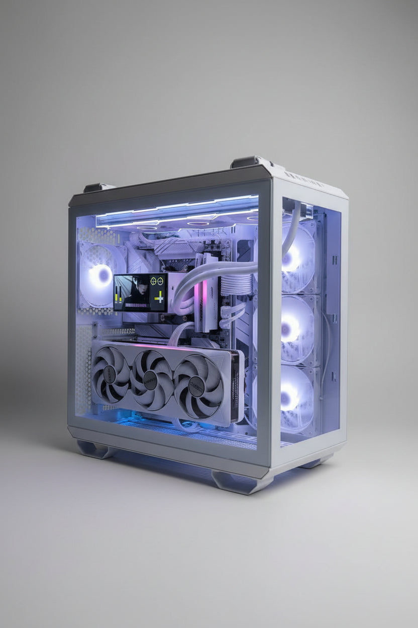 Premium White Gaming PC AMD Ryzen 7 9800X3D | RTX 5070 Ti | 32GB DDR5 | Visas Baltas
